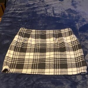 Amazon Black and White Plaid Mini Skirt